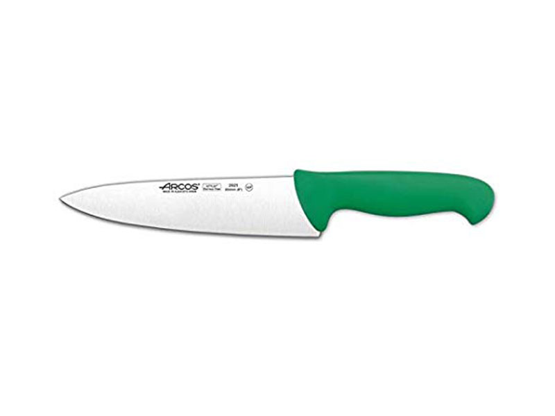 Kitchen knife with coloured handle